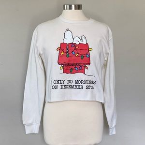 Peanuts Christmas Long Sleeve Crop